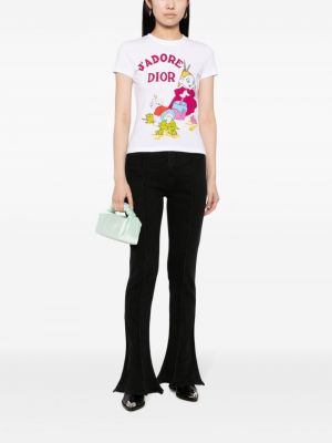 Raštuotas marškinėliai Christian Dior balta