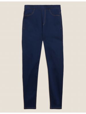 Džíny s vysokým pasem Marks & Spencer modré
