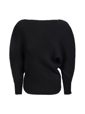 Sweter z okrągłym dekoltem Issey Miyake czarny