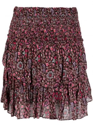Mini spódniczka bawełniana w kwiatki z nadrukiem Marant Etoile różowa