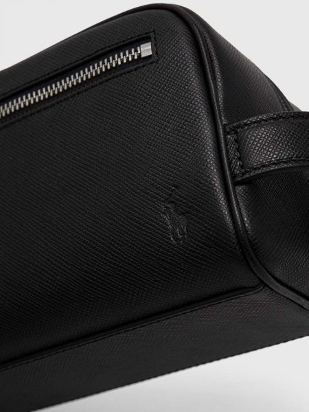 Usnjena kozmetična torbica Polo Ralph Lauren črna