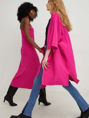 Answear Lab rochie din in a , mini, oversize - Roz