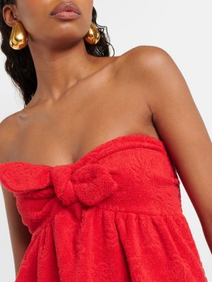 Puuvillased narmastega kleit Zimmermann punane