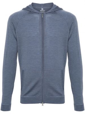 Strick hoodie mit reißverschluss Boggi Milano blau