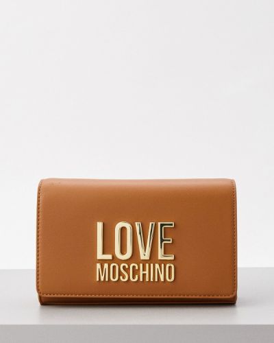 Сумка через плечо Love Moschino, коричневая