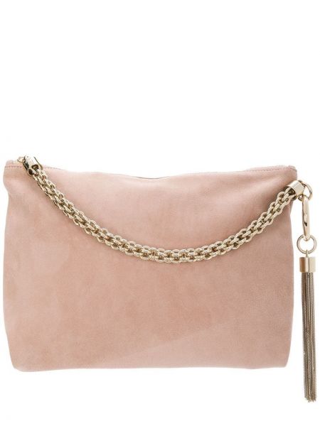 Велурени велурени чанта тип „портмоне“ Jimmy Choo розово