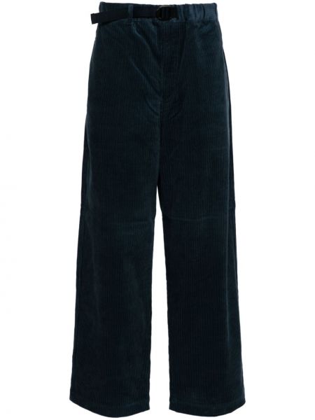 Ravne hlače iz rebrastega žameta Danton modra