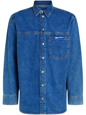 Džinsiniai marškiniai su kišenėmis Karl Lagerfeld Jeans mėlyna