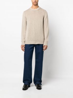Dzianinowy sweter Roberto Collina beżowy
