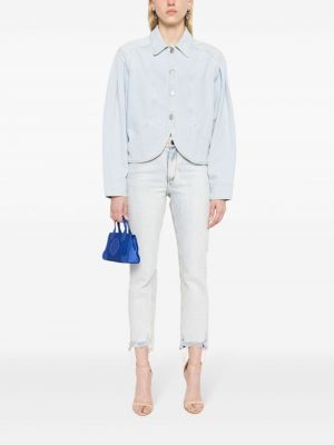 Plisovaná džínová bunda Isabel Marant modrá