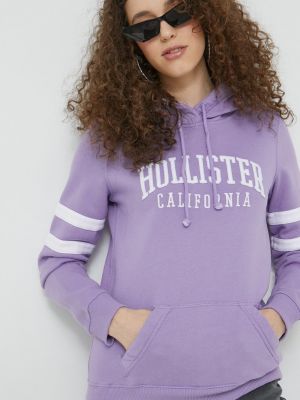 Bluza s kapuco Hollister Co. vijolična