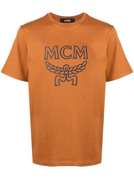 Тениска с принт Mcm кафяво