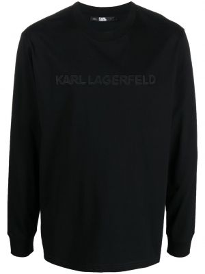 Суичър без качулка бродиран Karl Lagerfeld черно