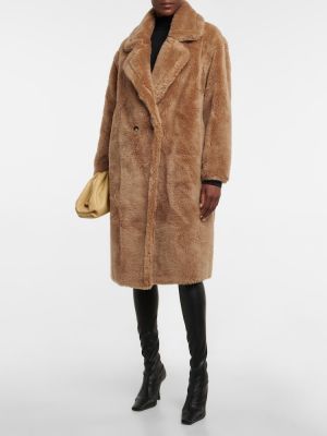 Vlněný kabát Yves Salomon hnědý