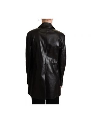 Abrigo de cuero Dolce & Gabbana negro
