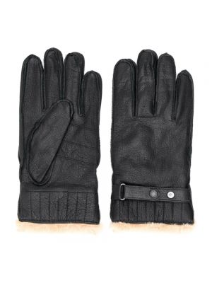 Rękawiczki skórzane Barbour czarne