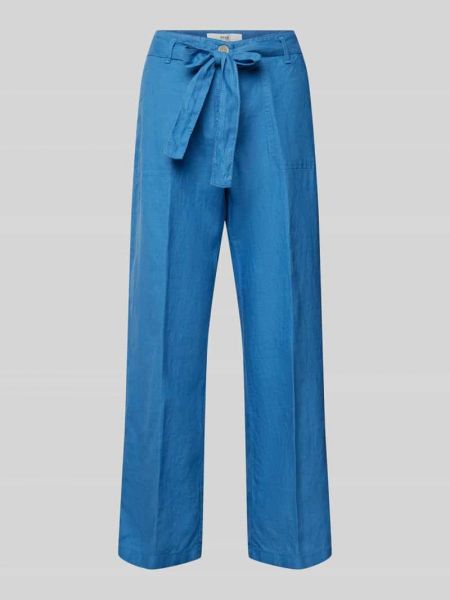 Lniane spodnie Brax niebieskie