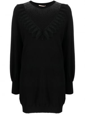 Pletený sveter so sieťovinou Twinset čierna