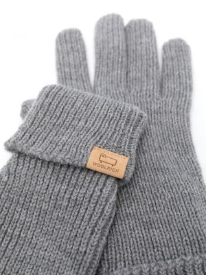 Pletené vlněné rukavice Woolrich šedé