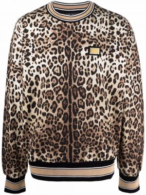 Leopard trykt sweatshirt Dolce & Gabbana brun