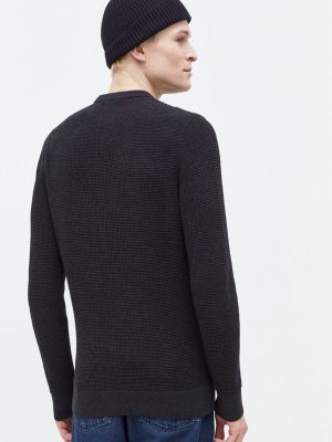 Pamut pulóver Superdry fekete