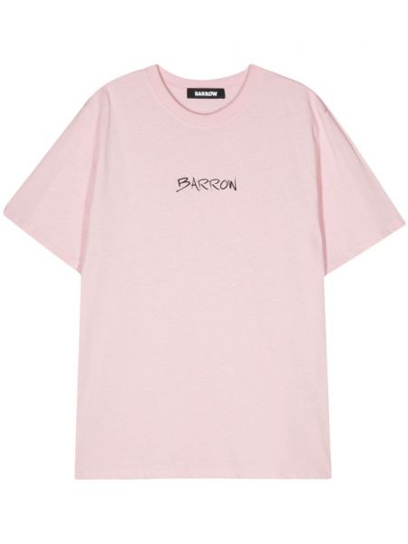 Βαμβακερή μπλούζα Barrow ροζ