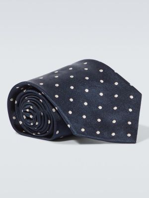 Taškuotas šilkinis kaklaraištis Ralph Lauren Purple Label violetinė