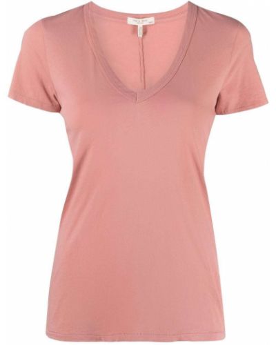 T-shirt aus baumwoll mit v-ausschnitt Rag & Bone pink