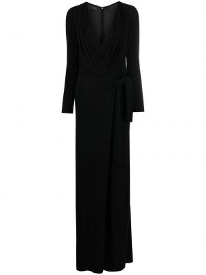 V-hals lang jumpsuit Alberta Ferretti svart