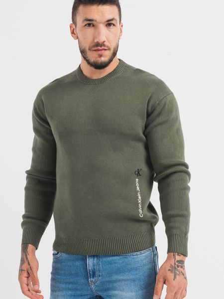 Хлопковый свитер Calvin Klein Jeans зеленый