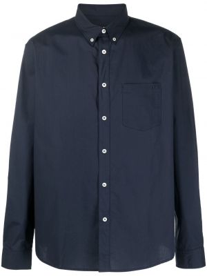 Πουπουλένιο βαμβακερό πουκάμισο A.p.c. μπλε