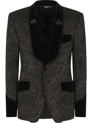 Blazer de flores de tejido jacquard Dolce & Gabbana negro