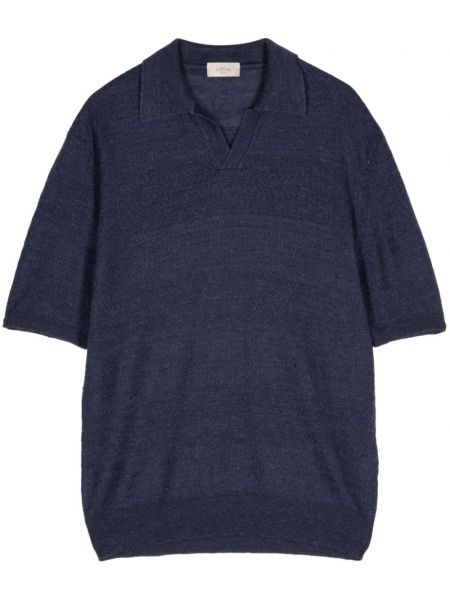 Strikket poloshirt Altea blå