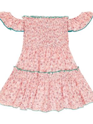 Trykt bomull dress for jenter Poupette St Barth Kids rosa