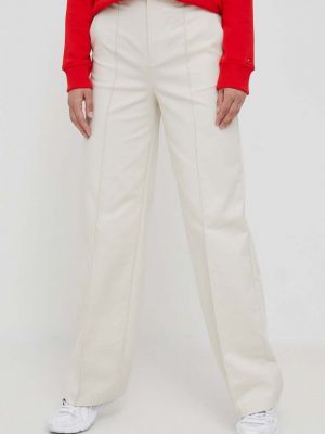 Kalhoty s vysokým pasem Sisley béžové