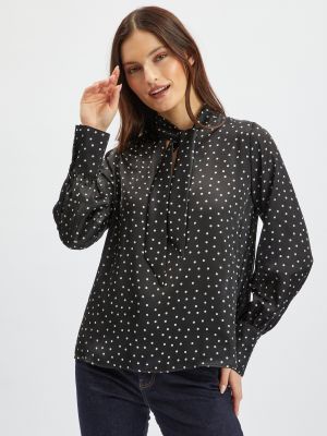 Satenska bluza na točke Orsay crna
