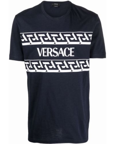 Camiseta con estampado Versace azul