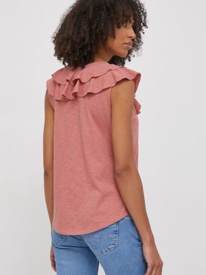 Pamut póló Lauren Ralph Lauren rózsaszín