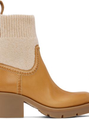Светло-коричневые и ботинки-носки Neva Chloé бежевые