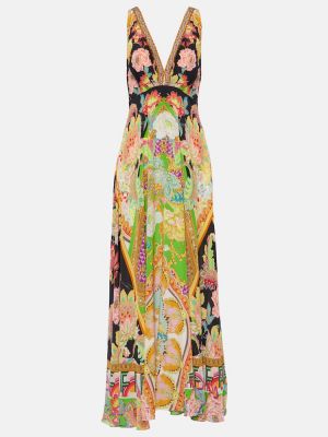 Μεταξωτή μάξι φόρεμα με σχέδιο Camilla