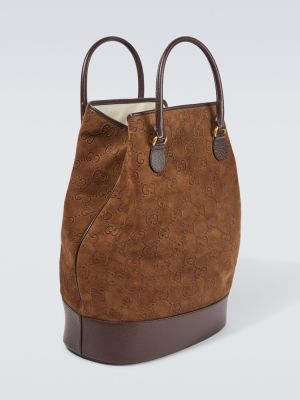 Nakupovalna torba iz semiša Gucci rjava
