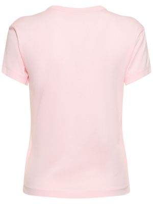 Bavlněné tričko jersey Acne Studios růžové