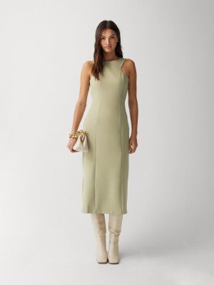 Платье с разрезом Warehouse зеленый