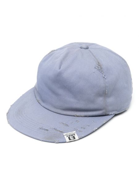 Distressed cap aus baumwoll Maison Mihara Yasuhiro blau