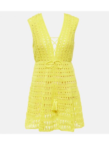 Mini robe en coton Anna Kosturova jaune