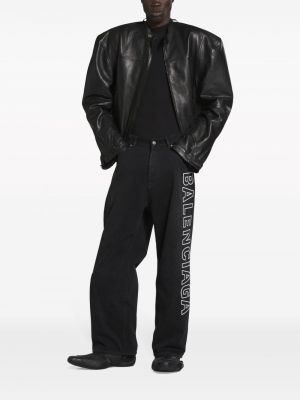 Džíny s potiskem relaxed fit Balenciaga černé