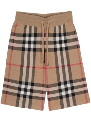 Shorts de sport à carreaux en tricot Burberry