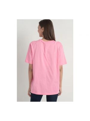 Camiseta de algodón con estampado casual Love Moschino rosa