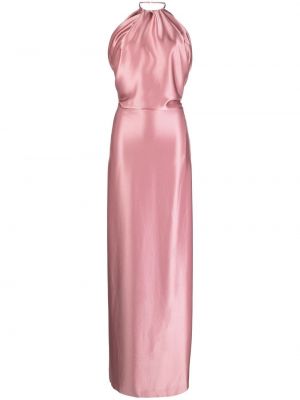Сатенена вечерна рокля Costarellos розово