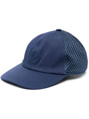 Haftowana czapka z daszkiem Moncler niebieska